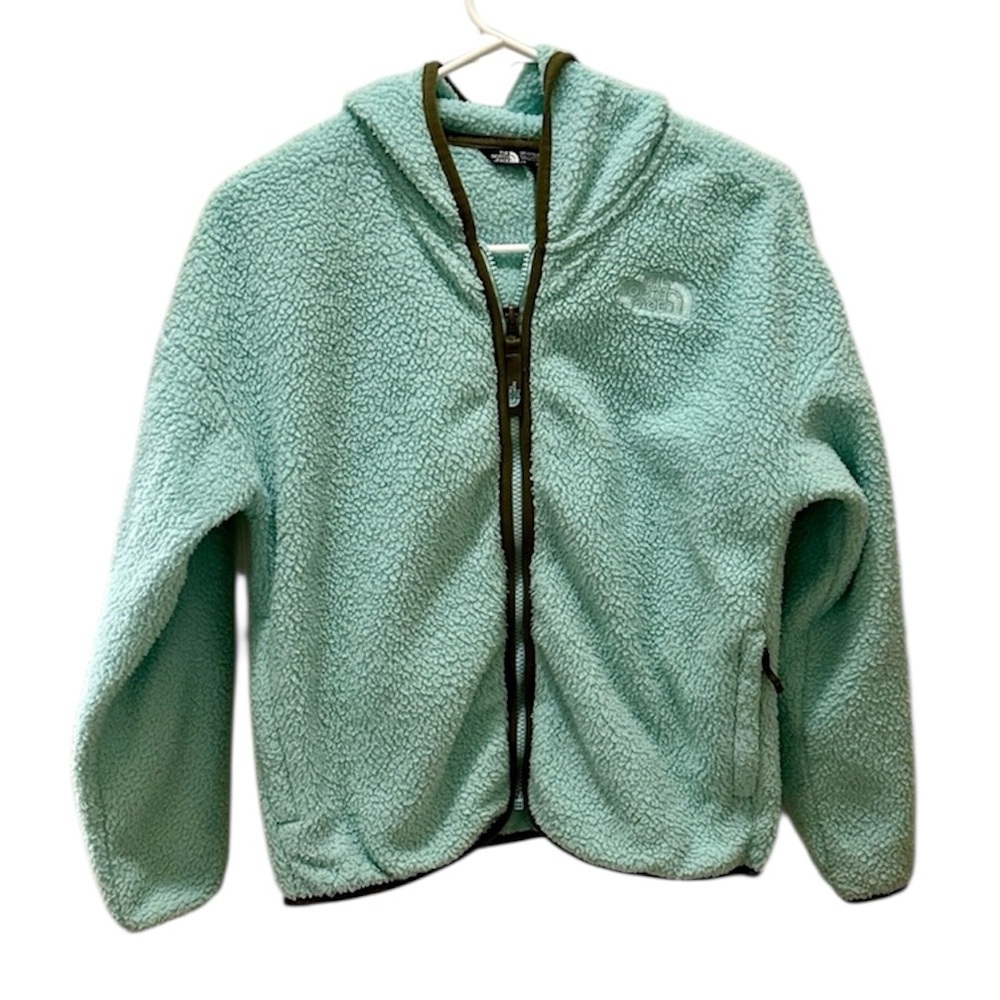 The North Face sherpa fleece jacket Girls Large 14/16 teal